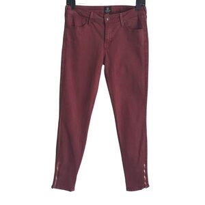 🔴 4/$15 JB Just Black Women’s 27 Burgundy Red Skinny Jeans w/ankle zips in GUC